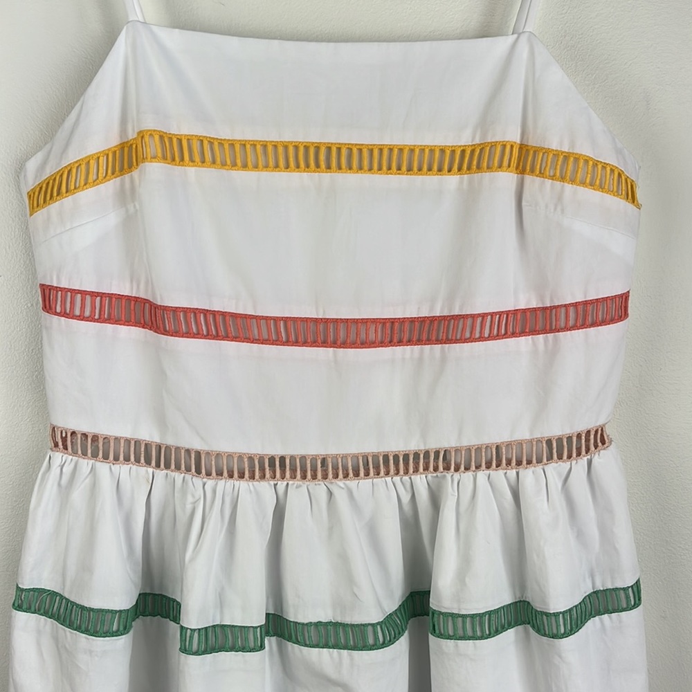 English Factory White Mini Dress with Rainbow Trim - Picture 3 of 10